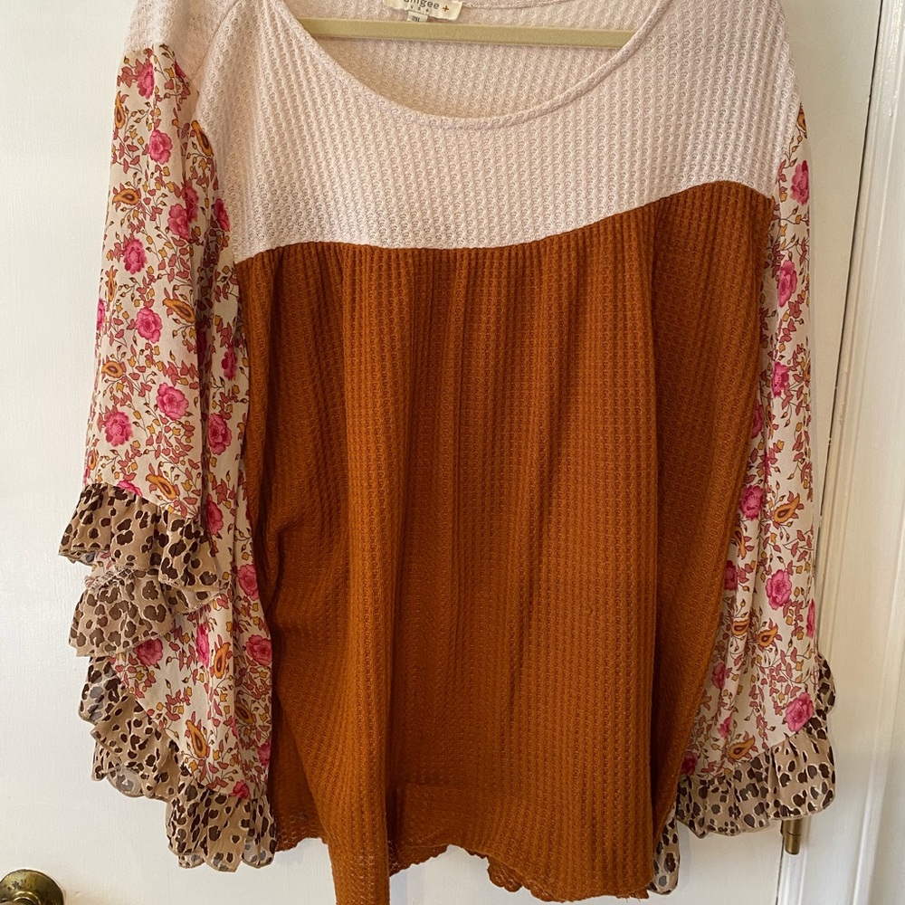 Waffle knit, Blouse